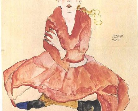 Schiele - Sitzendes Mädchen -1911